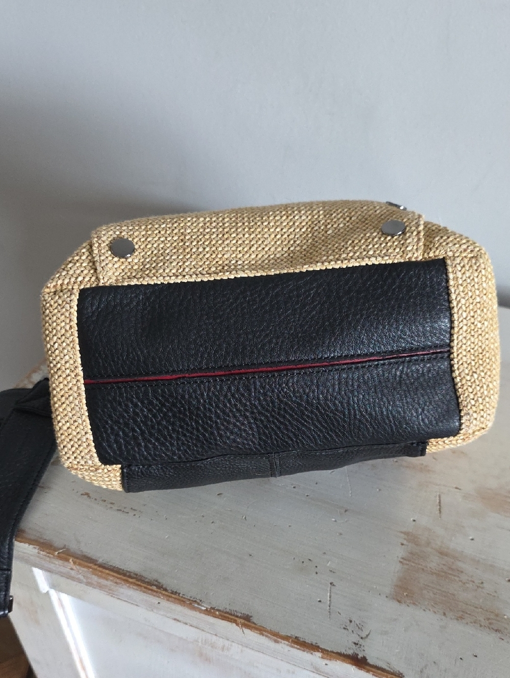 HAMMIT Daniel Chaparral Raffia Gunmetal Leather Bag - Picture 10 of 15